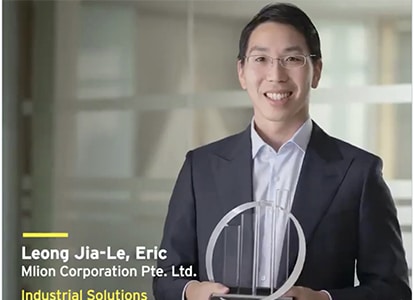Co-Founder and Managing Director Eric Leong awarded Industrial Solutions Category Award Winner.